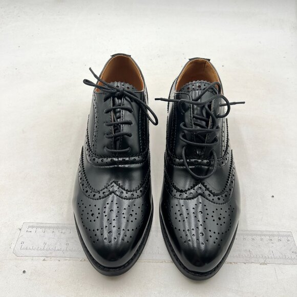 Black Men\'s Stylish Closed Cap Toe Low Heel Derby Oxfords Lace-Up Dress Shoes main image 4